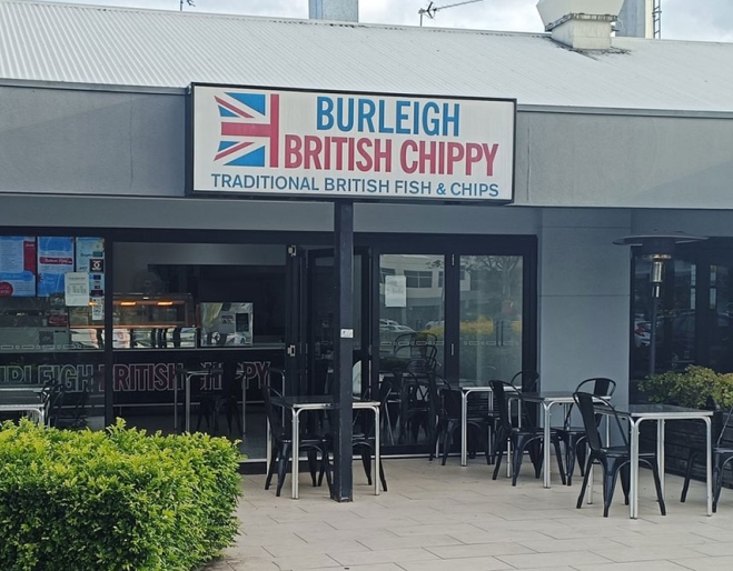 Exterior of Burleigh British Chippy