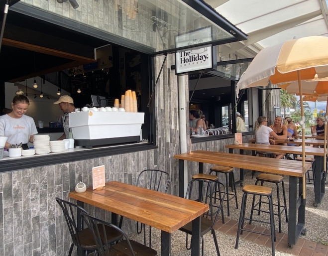 The Holliday. Coffee, Nobby Beach