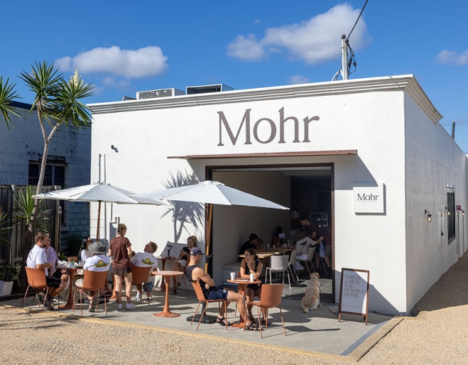 Customers seated outside Mohr Cafe Deli
