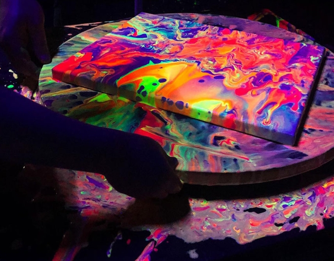paint splashed