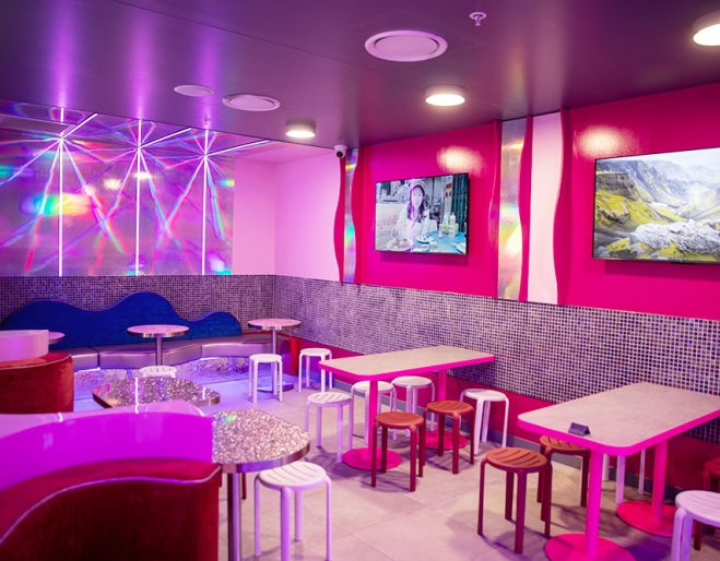 Internal venue with tables at Pink Whale Thai