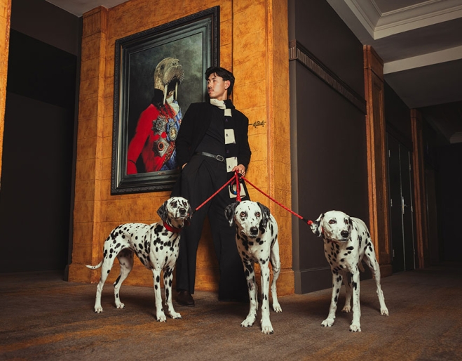 Dalmations in hallway QT Hotel