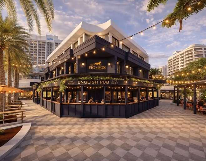 Render of the Fig'n'Fox exterior