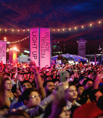 Crowds at Brisbane Festival Festival Village 