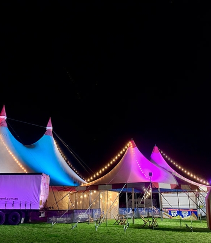 Circus tents by night