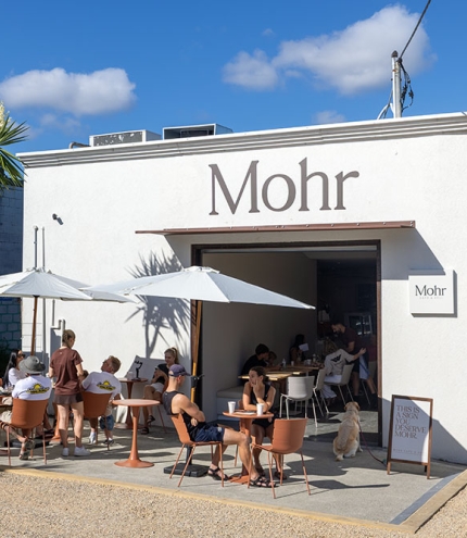 Customers seated outside Mohr Cafe Deli