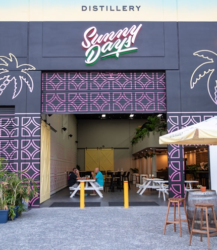 Exterior facade of Sunny Days Distillery