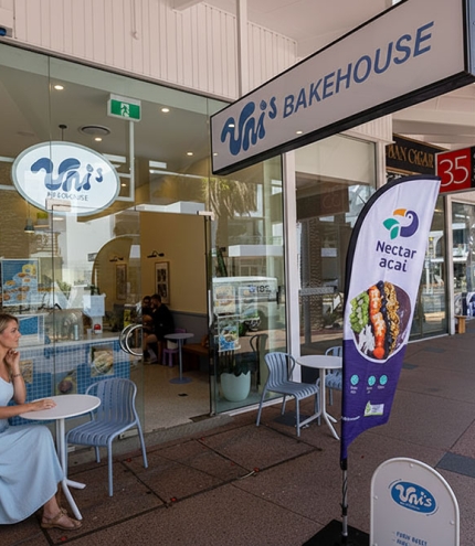 Woman seated outside Uni's Bakehouse