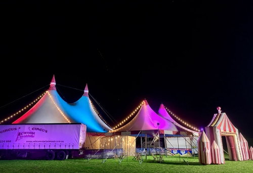 Circus tents by night