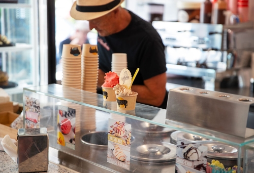 Counter shot with gelato cups