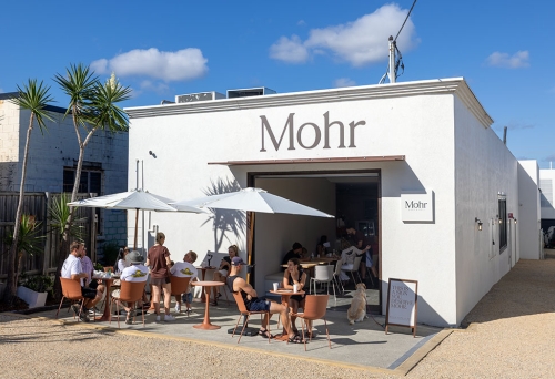 Customers seated outside Mohr Cafe Deli