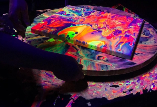 paint splashed