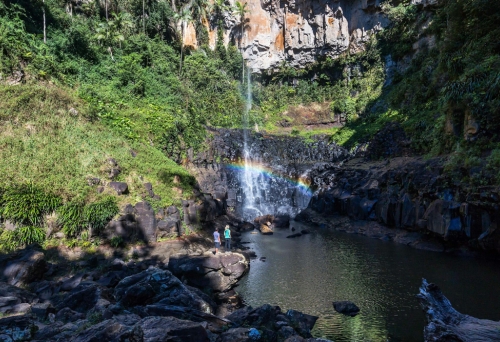 Stunning tall waterfall at Purling Brook Falls Lamington National Park