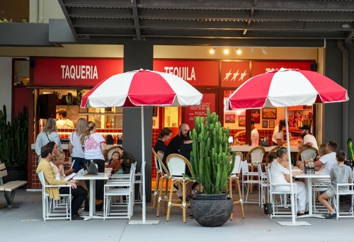 Umbrellas outside Tommy's Taco Currumbin