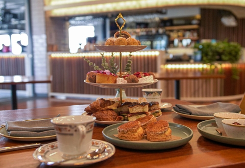 High tea on table at Green Fields Bar + Restaurant