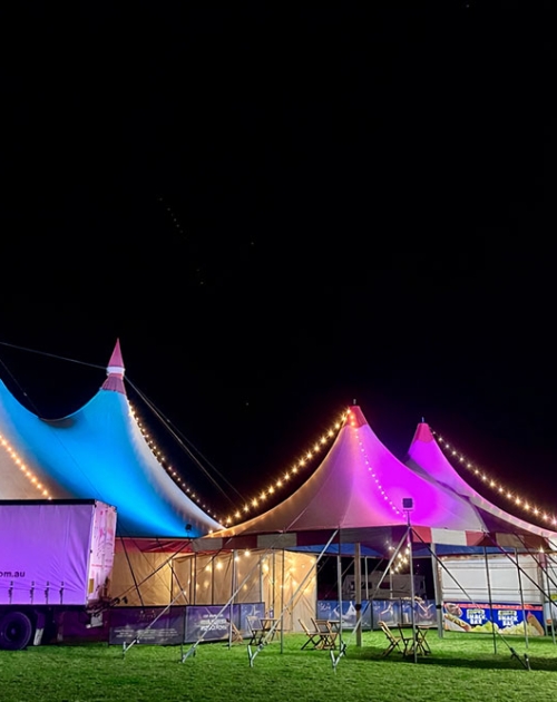 Circus tents by night