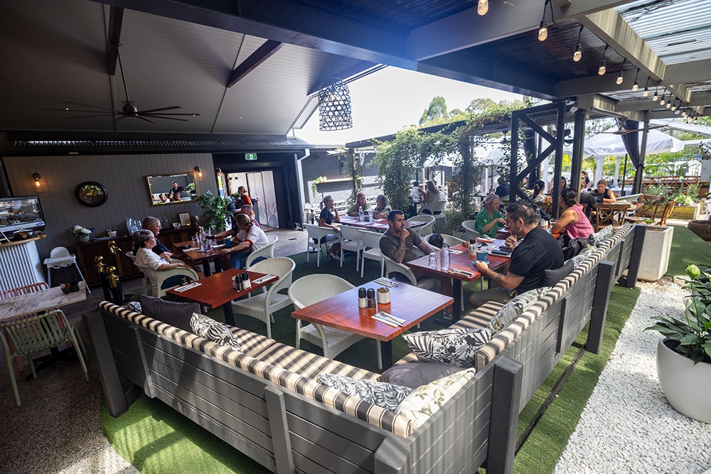 Garden pavilion seating at Harvest Foodhouse
