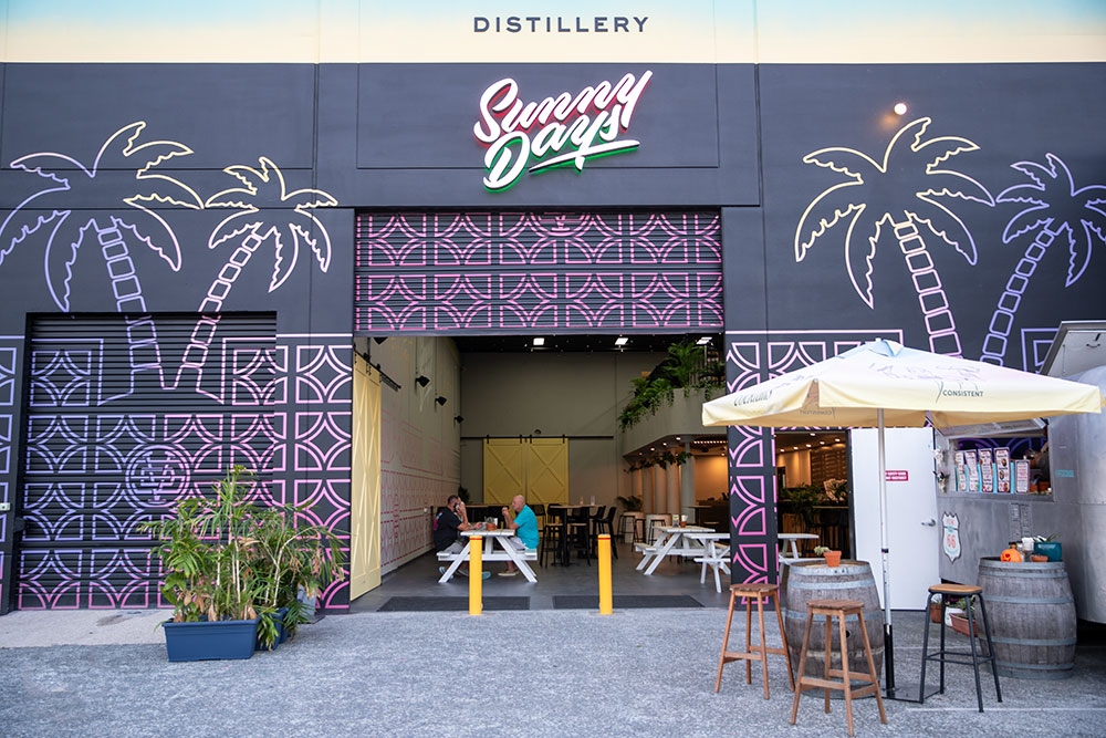Exterior facade of Sunny Days Distillery