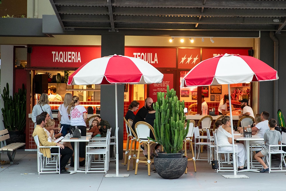 Umbrellas outside Tommy's Taco Currumbin