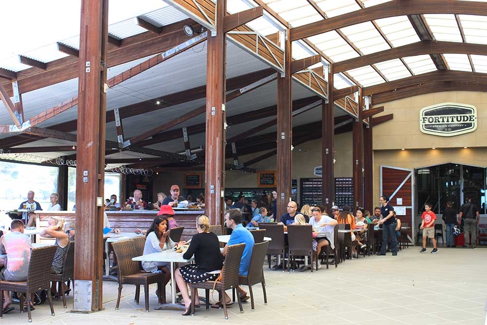 Exterior courtyard of Fortitude Brewing Company, Tamborine Mountain