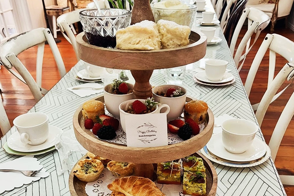 High tea on table Bonappatea Mudgeeraba