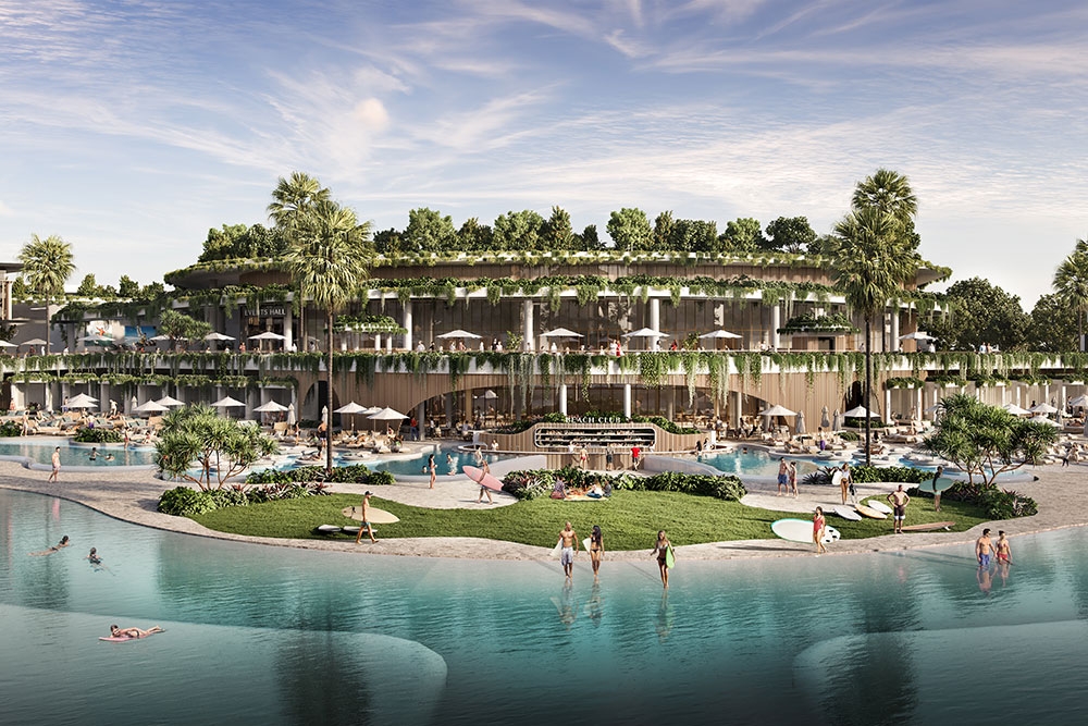 Artist impression of beach and facilities at Palm Valley