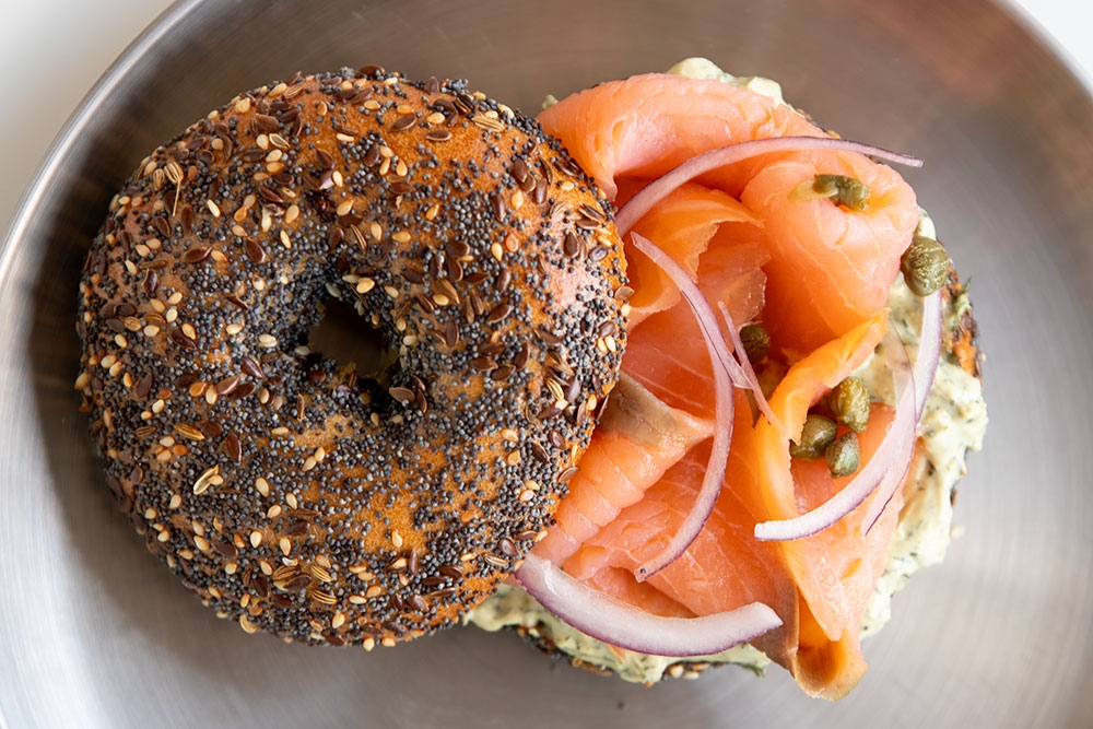 Salmon bagel at 94 Morning Club