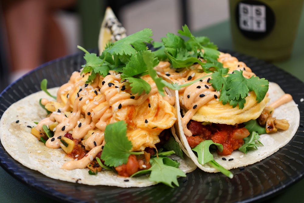 Plate of food at BSKT Cafe Nobby Beach