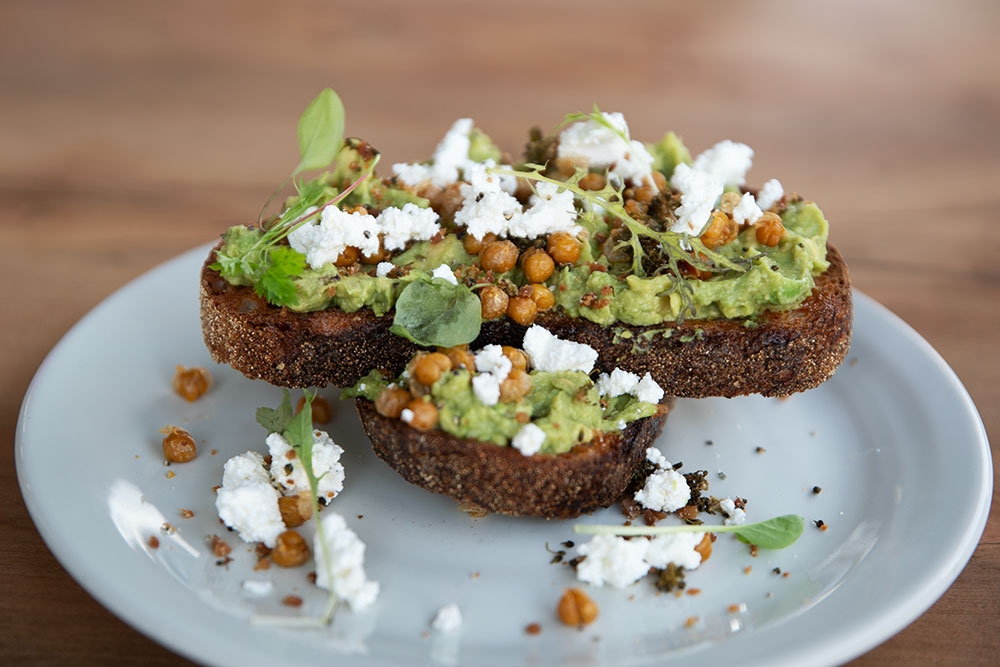 Avo and feta on toast at Bantr Cafe Palm Beach