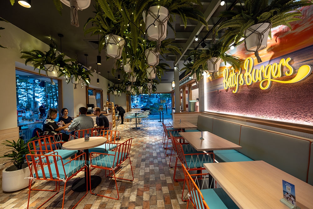 Interior of Betty's Burgers Burleigh Heads