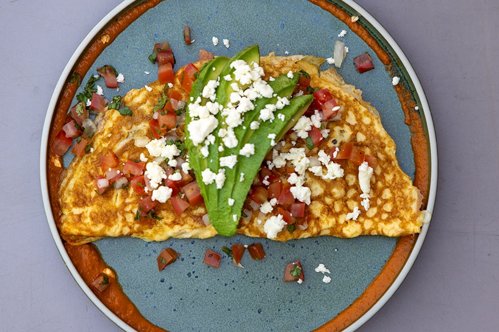 Conkabar's The Omlette De Chorizo on a plate 