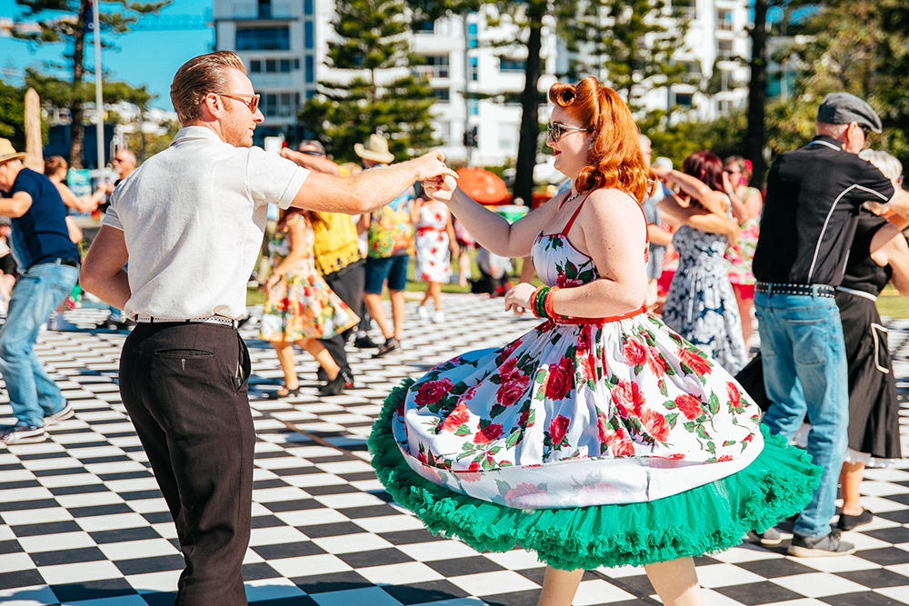 Couple doing swing dancing at the Cooly Rocks On 2026