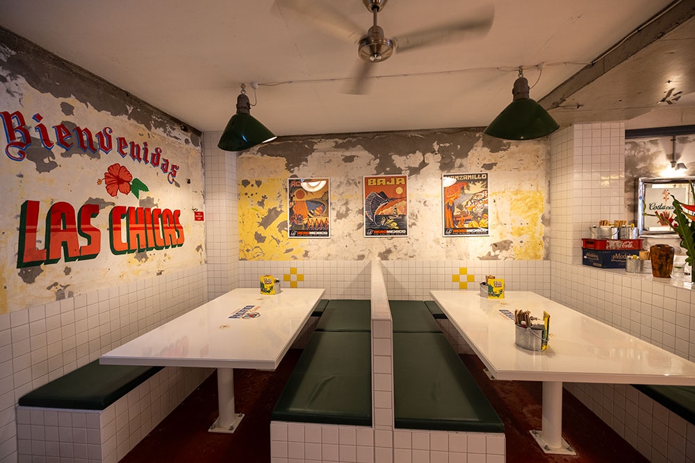 Booth inside Costa Taco