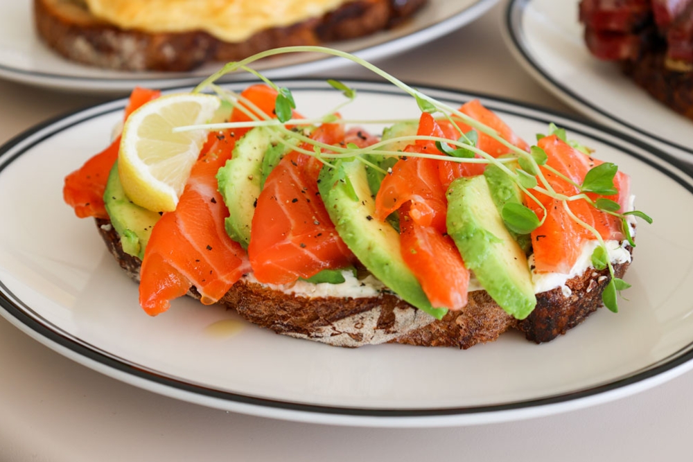 Salmon and Avocado on toast, Day Off Southport 