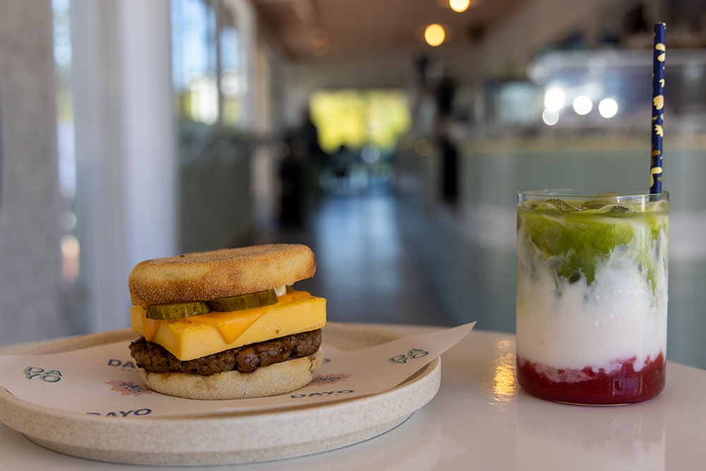 Breakfast dish and matcha at Dayo Cafe