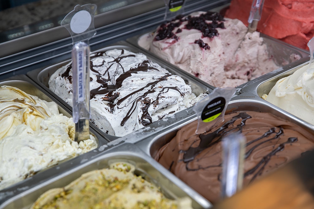 Display of Gelato at Gelato Gemelli