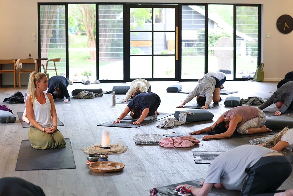 People doing yoga at Eden Health Retreat, Currumbin Valley