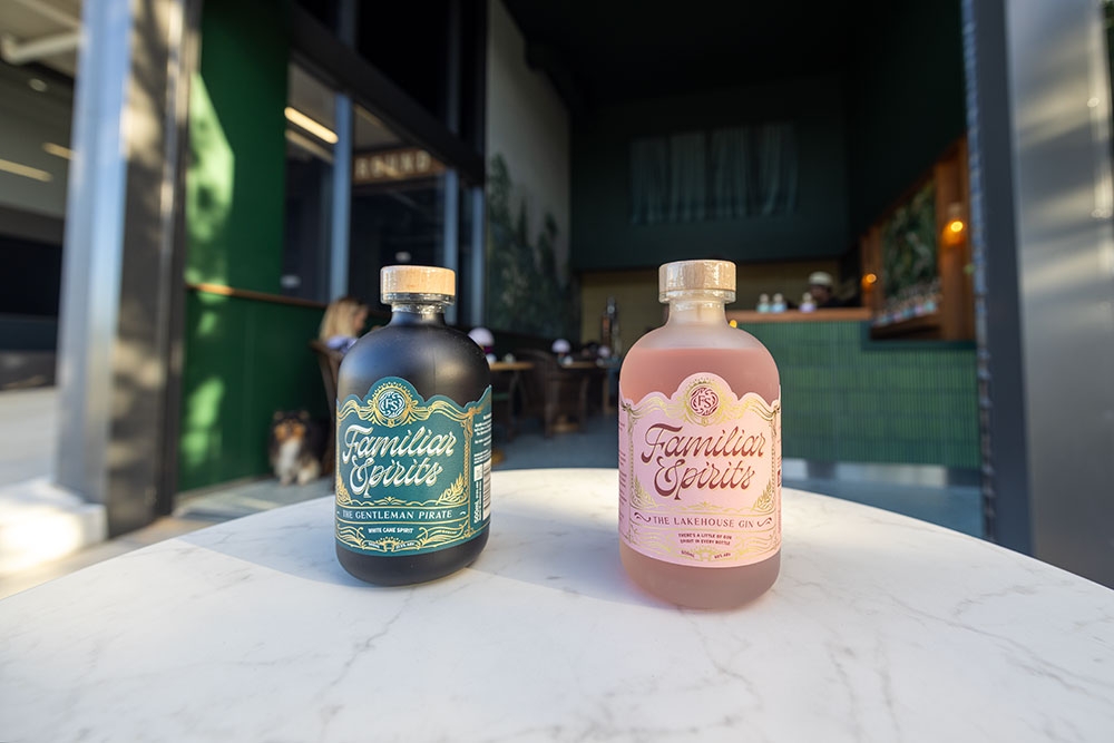 Bottle of gin at Familiar Spirits