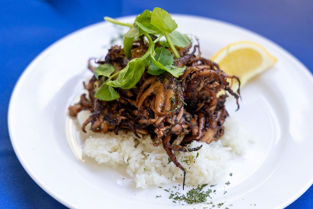 Plate of BBQ octopus at George's Paragon