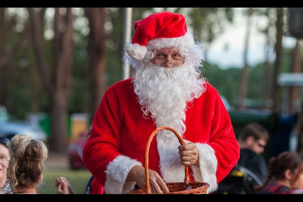 Santa Claus in his red suit at HOTA Twilight Christmas Market 