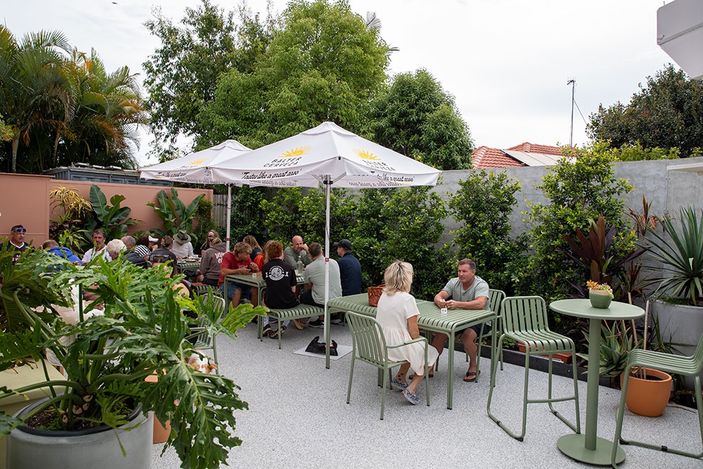 Garden seating at Home cafe Currumbin Waters 