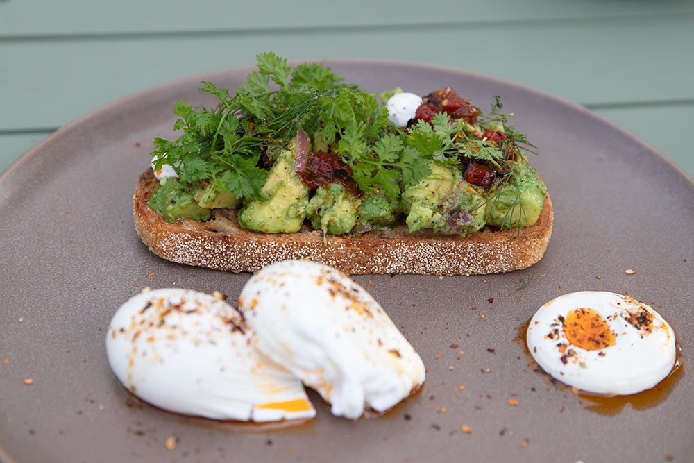 Chunky avocado toast at Home cafe
