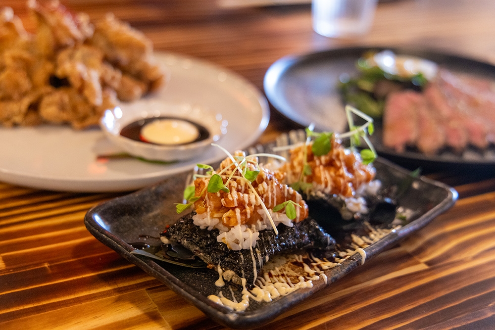 Crispy nori and salmon