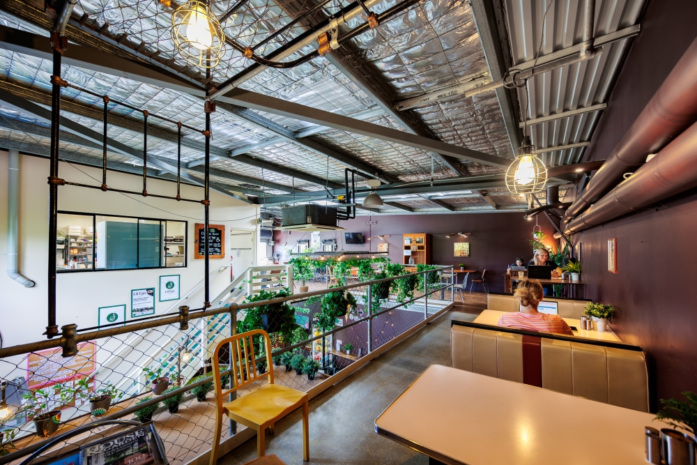 Upstairs dining booths at Lil Ego Cafe Ormeau