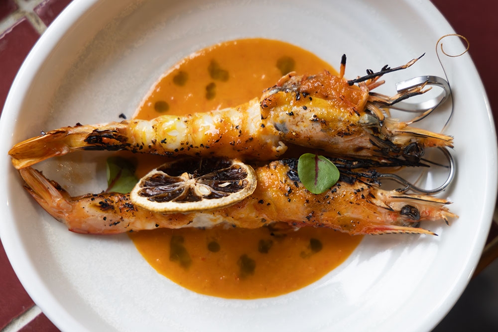 Prawn skewers at La Stradina