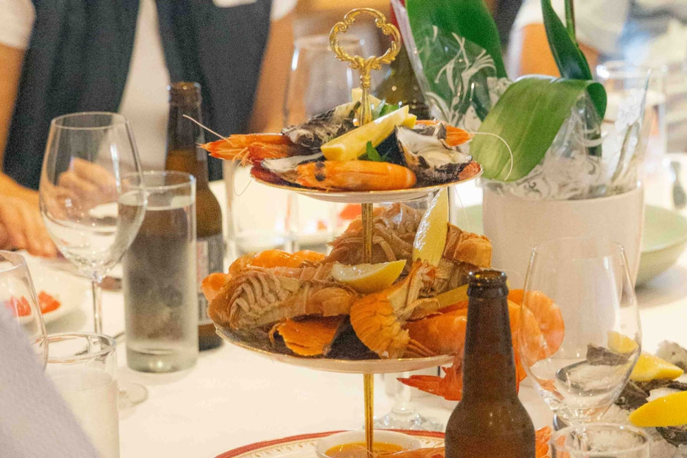 A seafood tower, Lexus of Southport Golf Day