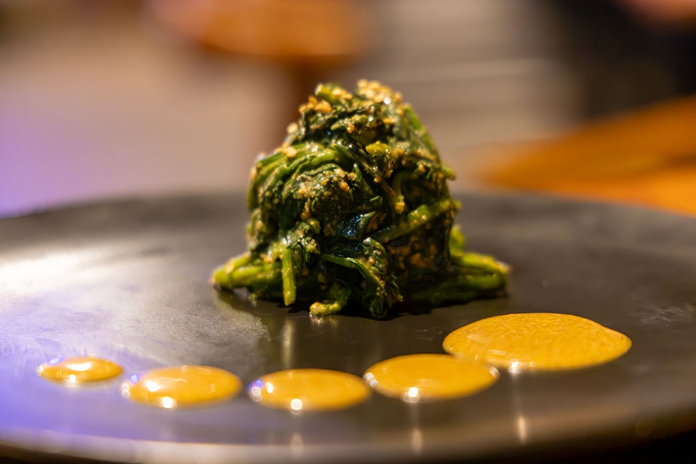 Broccolini with yuzu dressing at Masu Izakaya Burleigh Heads