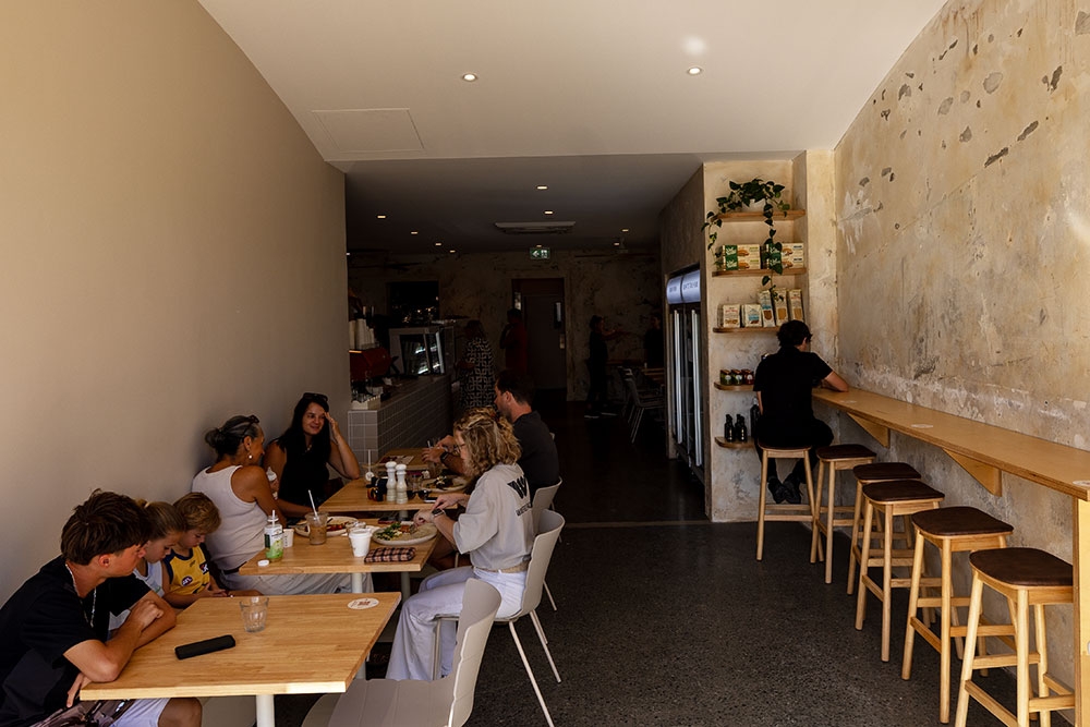 Customers seated inside Mohr Cafe Deli Burleigh Heads