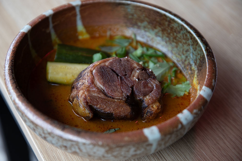 Lamb shoulder curry at Monsieur Chow Nobby Beach