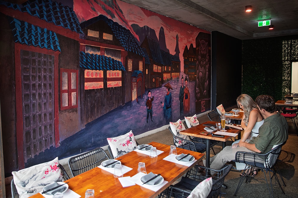 Alleyway seating in Monsieur Chow